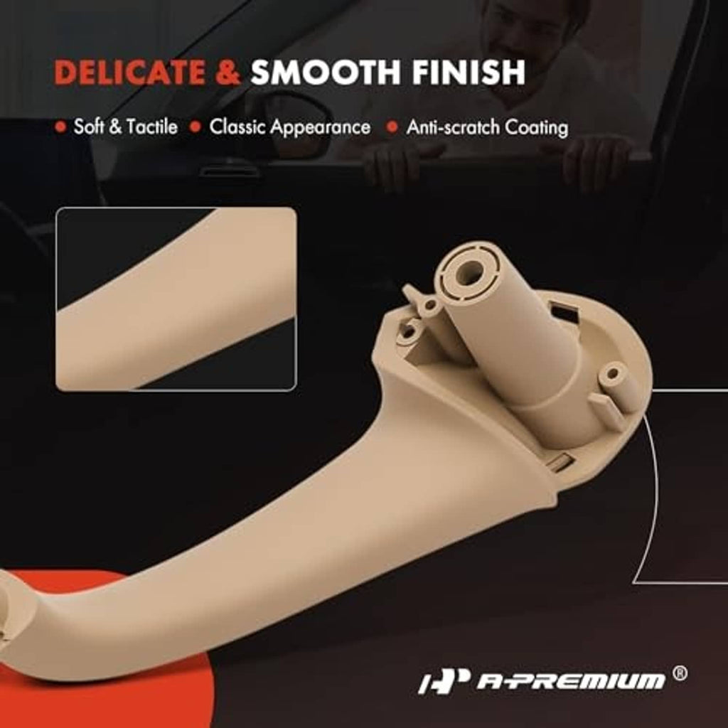 Beige door armrest with smooth finish, front right passenger base