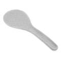 White Zojirushi rice cooker spatula with textured scoop head and ergonomic handle