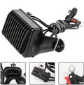 Black finned voltage regulator with wiring harness and mounting bolts