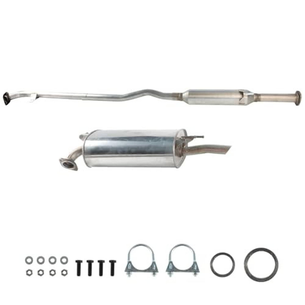 Exhaust muffler and resonator pipe assembly with full-length connecting tube