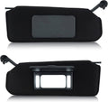 Black sun visor shade with central tinted window and mounting arm hardware