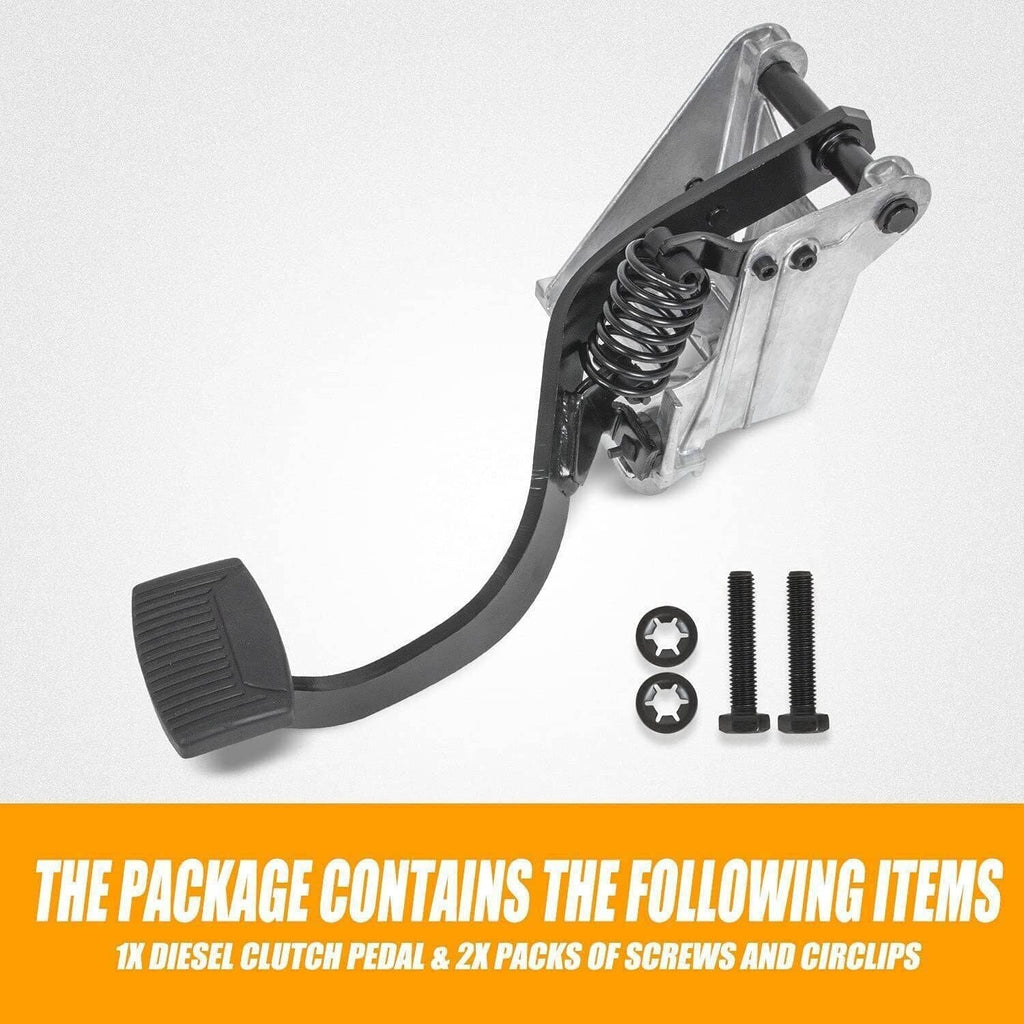 Clutch pedal assembly bundle with black foot pad, spring, and mounting screws