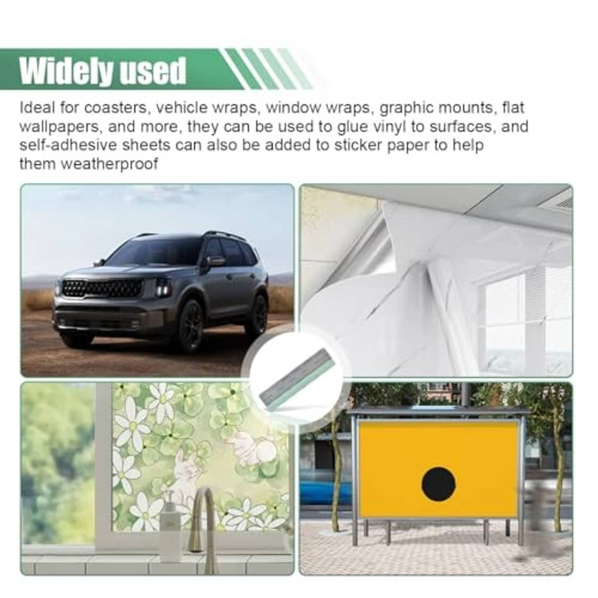 Vinyl wrap squeegee scraper with mint suede pad and gray ruler for applying film