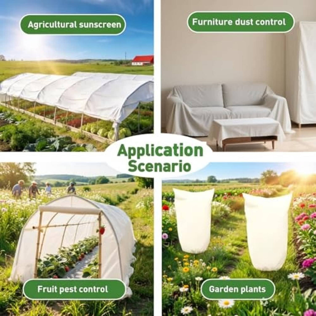 White non-woven sun protection fabric for garden plants and outdoor furniture covers
