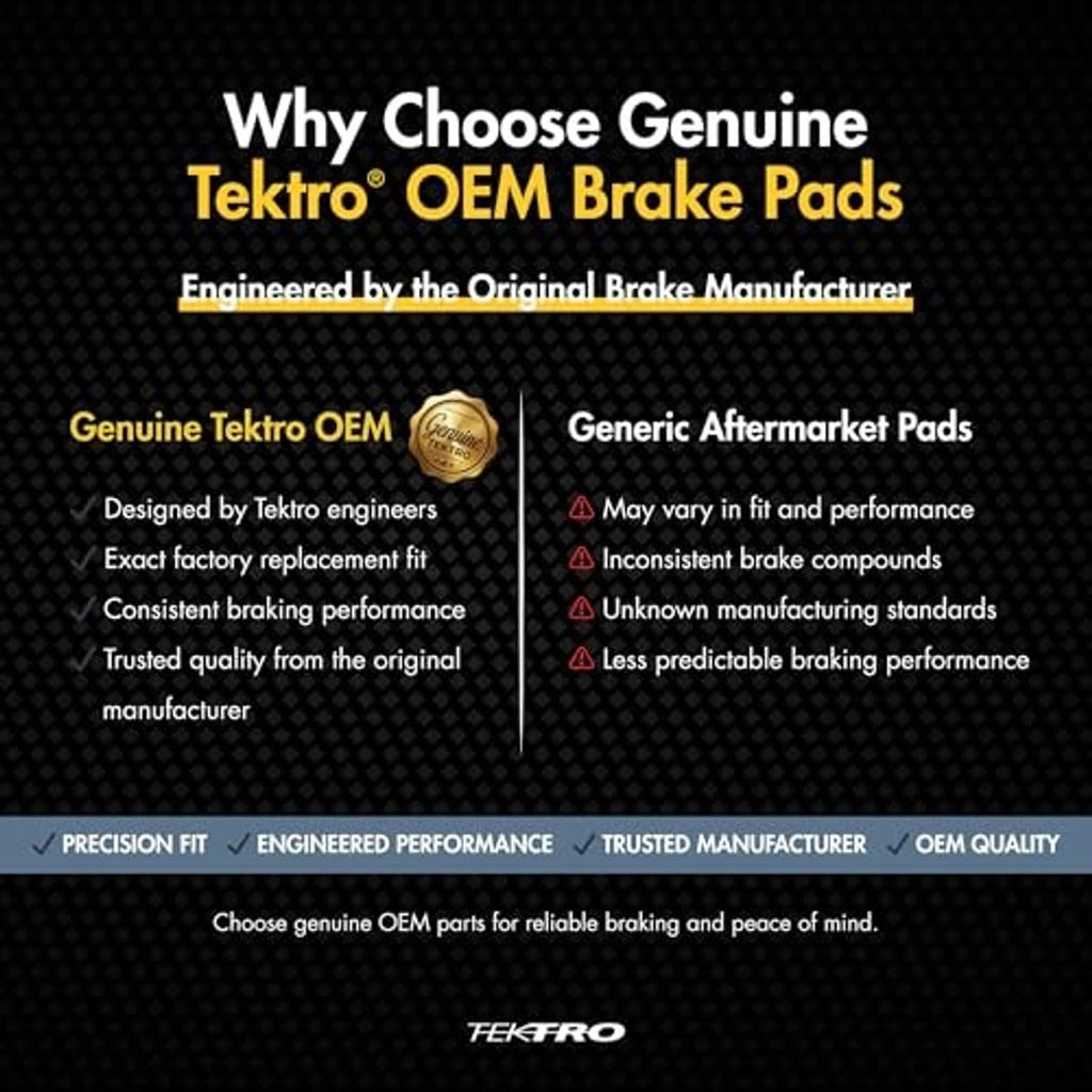 Resin disc brake pads quality comparison graphic featuring two pad options