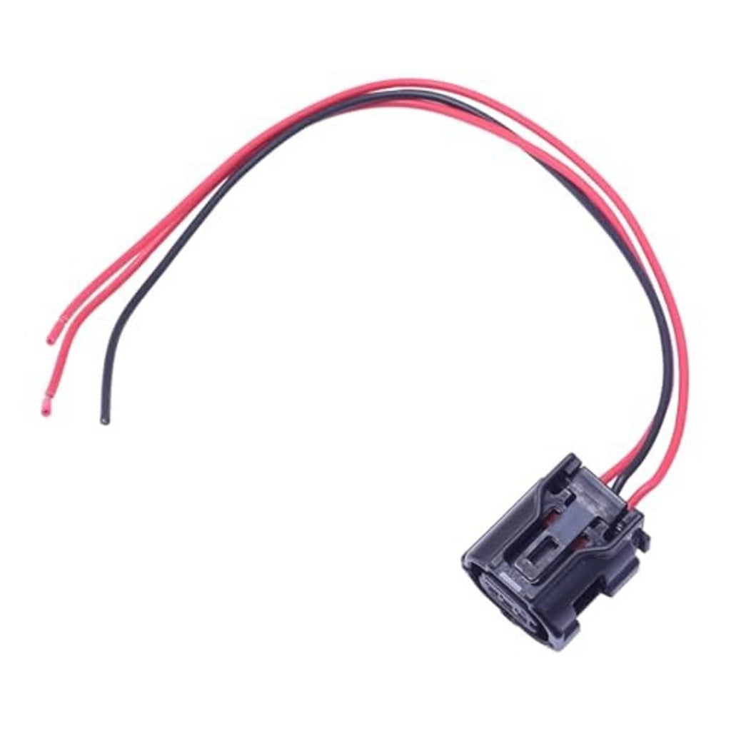 Camshaft position sensor pigtail connector with red/black wires and 2-pin plug
