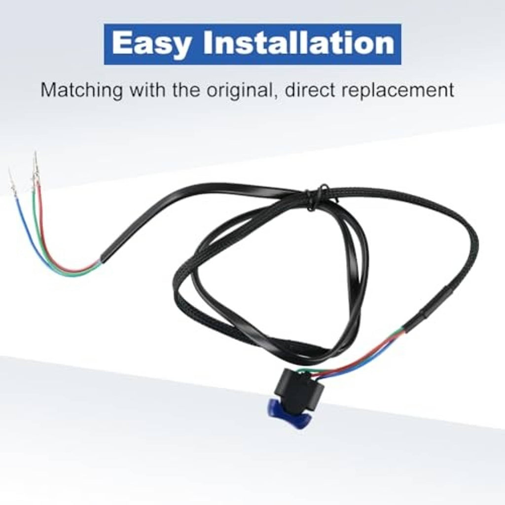 Outboard tilt switch harness with black braided cable, blue connector, and colored wire ends