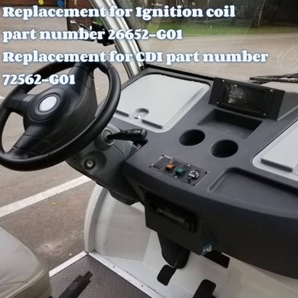 Ignition coil and CDI unit installed on golf cart control panel