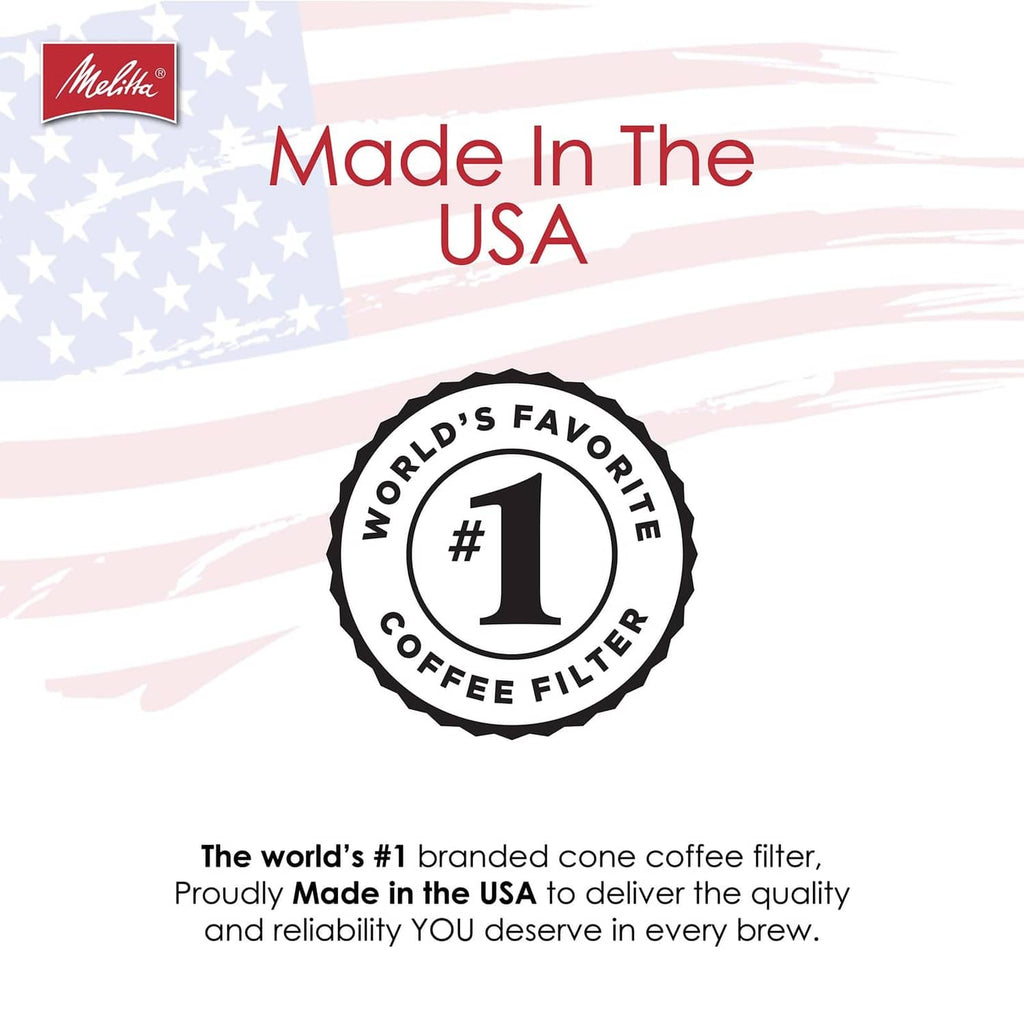 Melitta World’s Favorite #1 coffee filter badge, Made in the USA