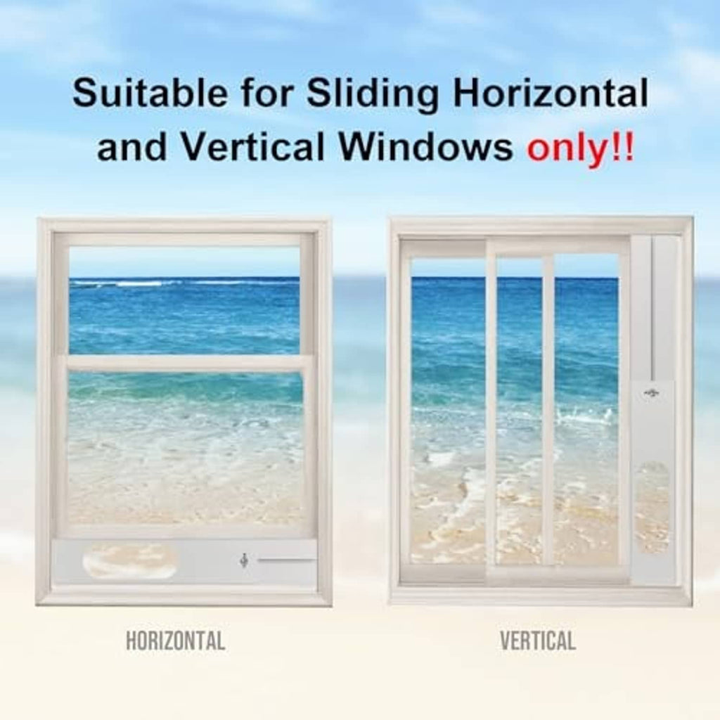 Portable AC window kit for horizontal or vertical window installation with duct hose