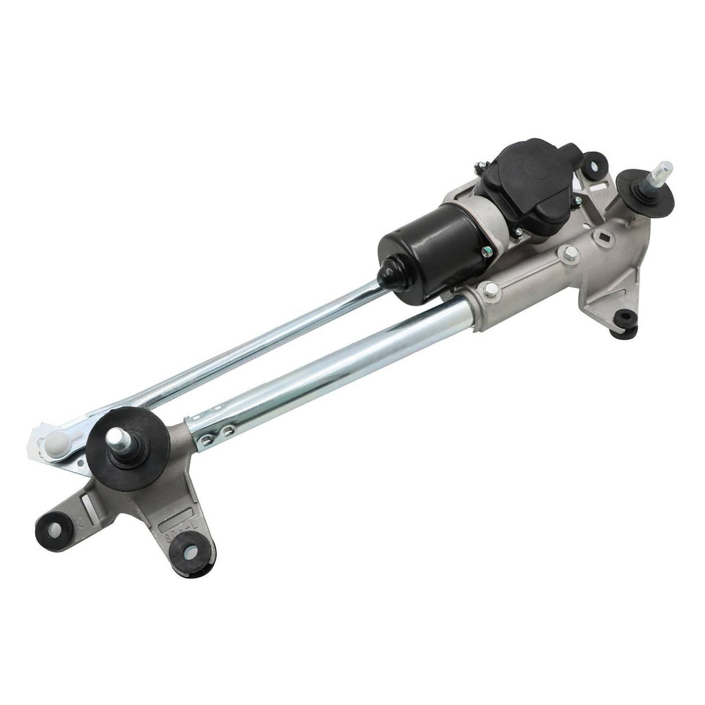 Windshield wiper linkage assembly with motor, black cap and silver actuator arm
