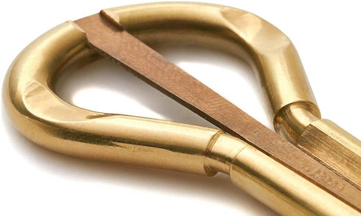 Brass jaw harp loop with wood striker bar and small metal prong