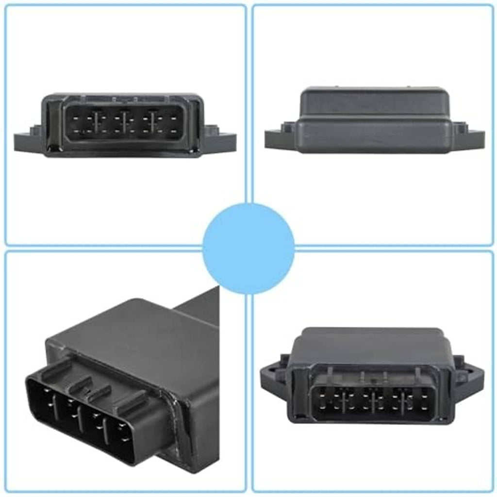 Black CDI ignition control module with multi-pin connector and mounting tabs