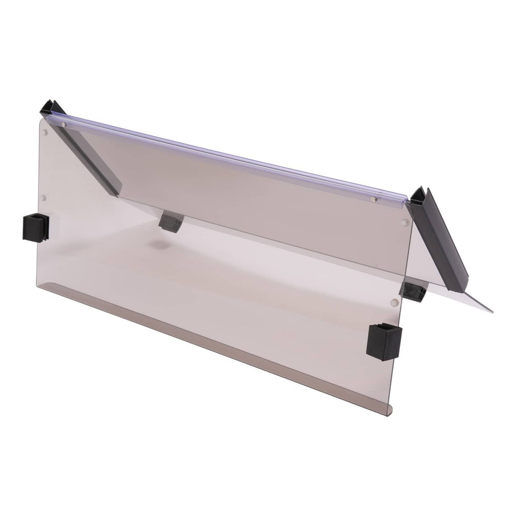 Tinted fold-down golf cart windshield with light-tint panel, top support bar, black brackets
