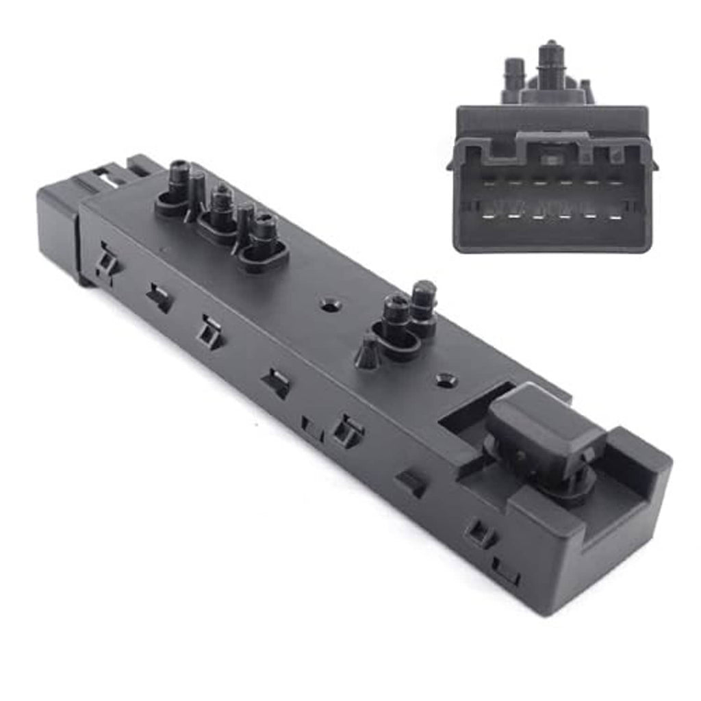 Electric power seat adjustment control switch module with wiring connector, dark gray