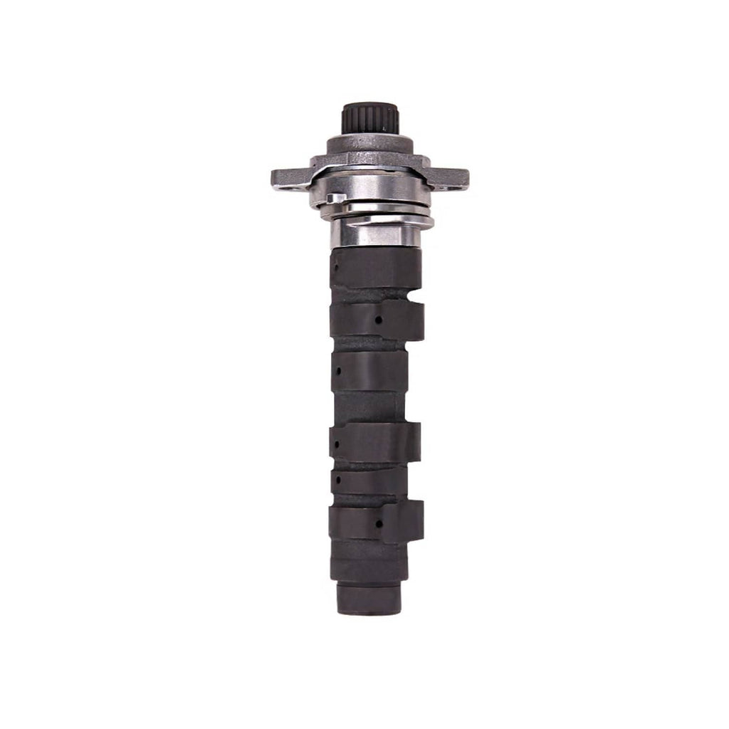 Camshaft with silver gear and black lobe housing