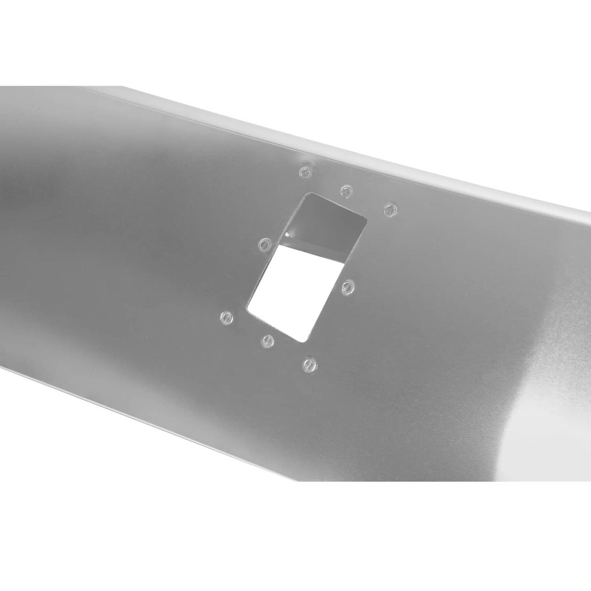 Polished aluminum landing gear fairing with square mounting opening and screw holes