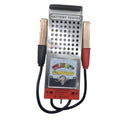Battery load tester with analog gauge and red/black clamp leads