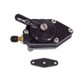 Black outboard fuel pump with mounting bracket and gasket plate