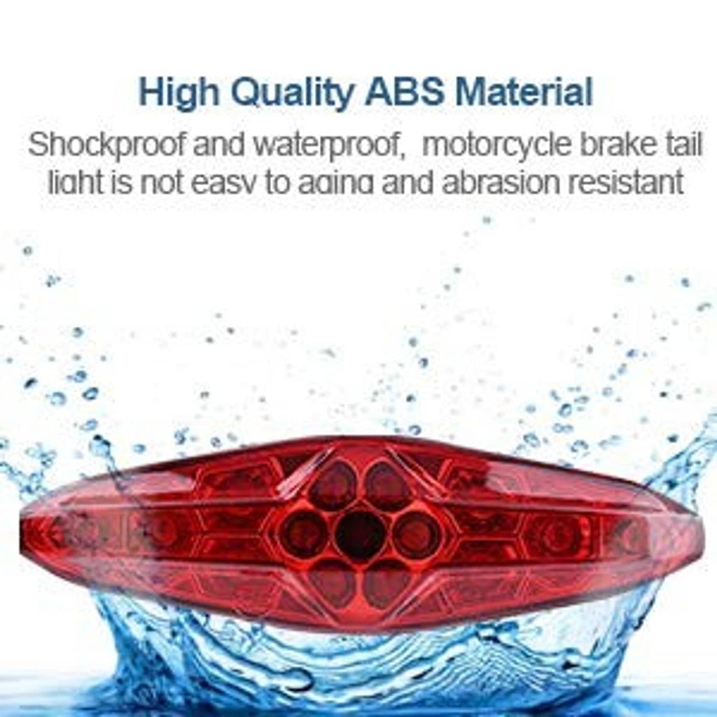 Red LED motorcycle tail light lens with waterproof ABS housing and water droplets