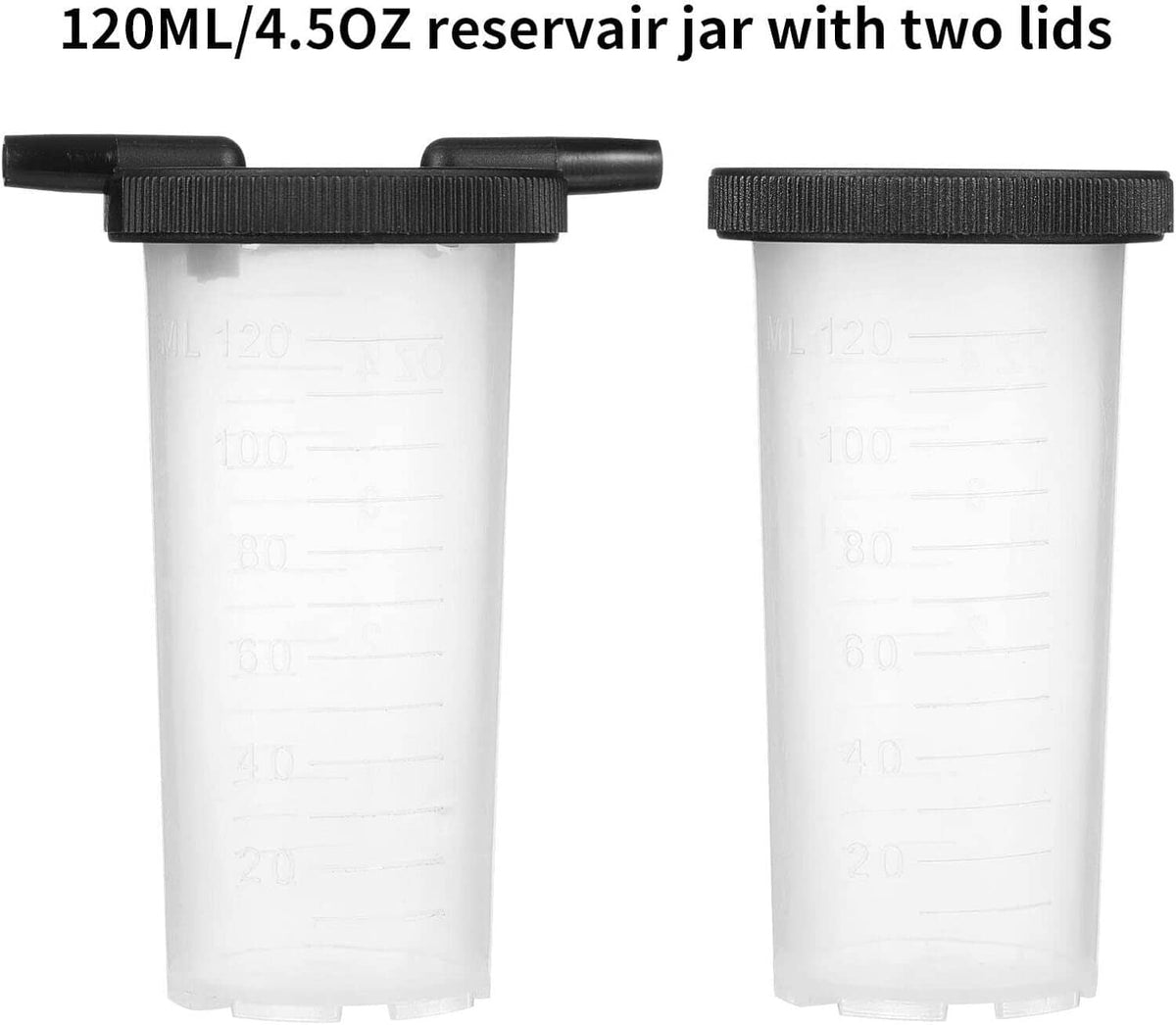 120mL reservoir jars with two black lids for brake fluid vacuum bleeder