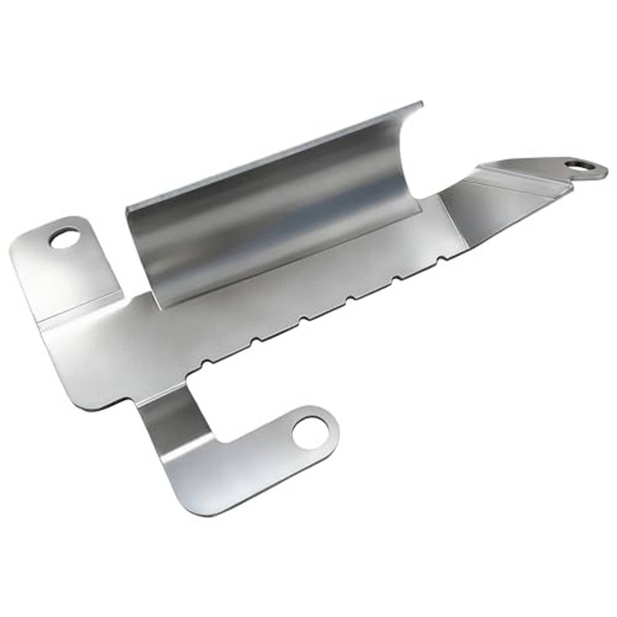 Silver front bumper deflector shield, vented center bar with two side mounting tabs