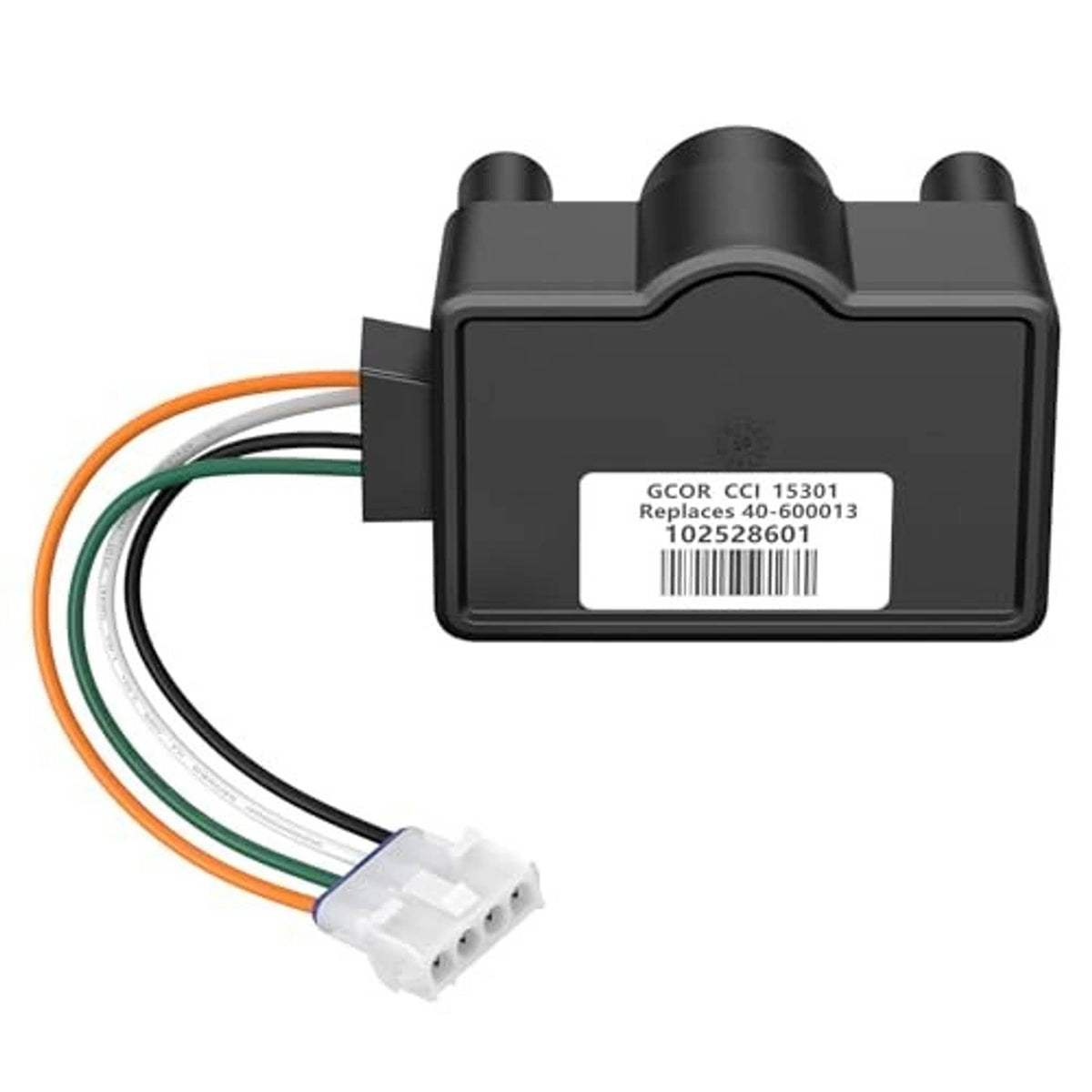 Black accelerator input sensor module with multicolor wires and white 4-pin plug connector