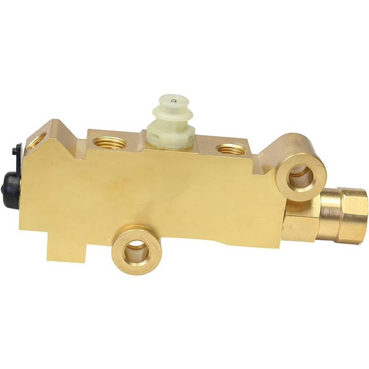 Brass disc/drum brake proportioning valve with threaded ports and hose fittings