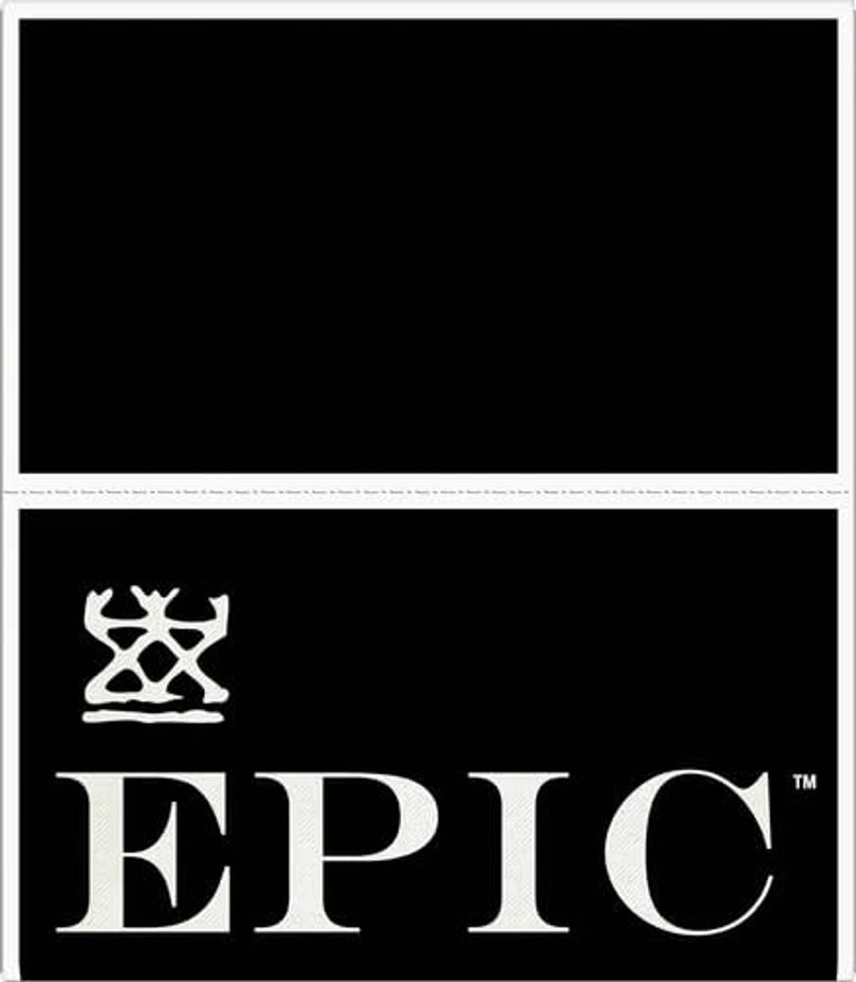 Epic logo with antler icon on dark background