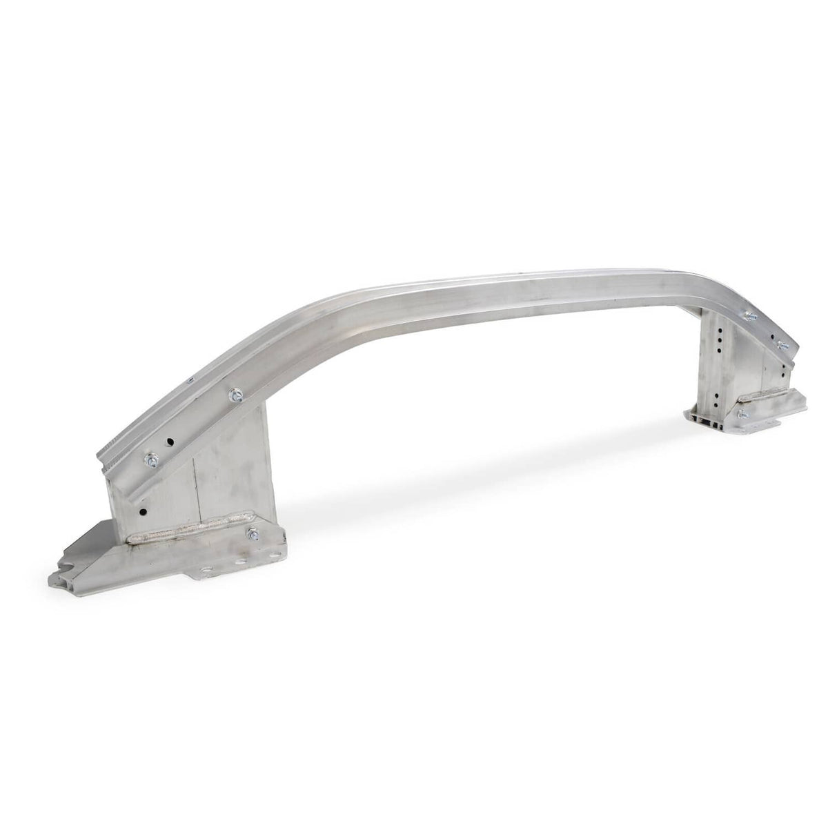 Front bumper reinforcement cross member, angled view of left and right mounting ends