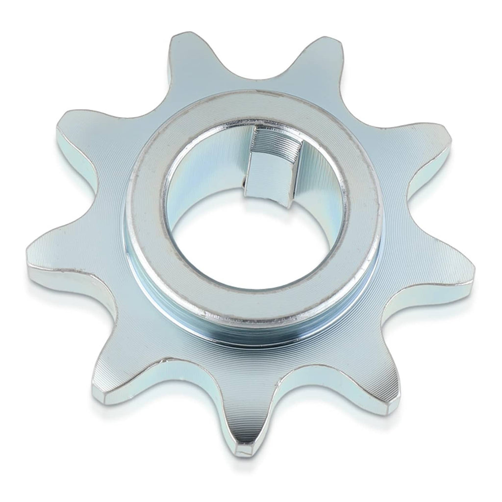 9-tooth jackshaft sprocket, silver steel, 5/8 in bore, 41/420 chain