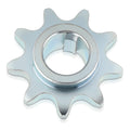 9-tooth jackshaft sprocket, silver steel, 5/8 in bore, 41/420 chain