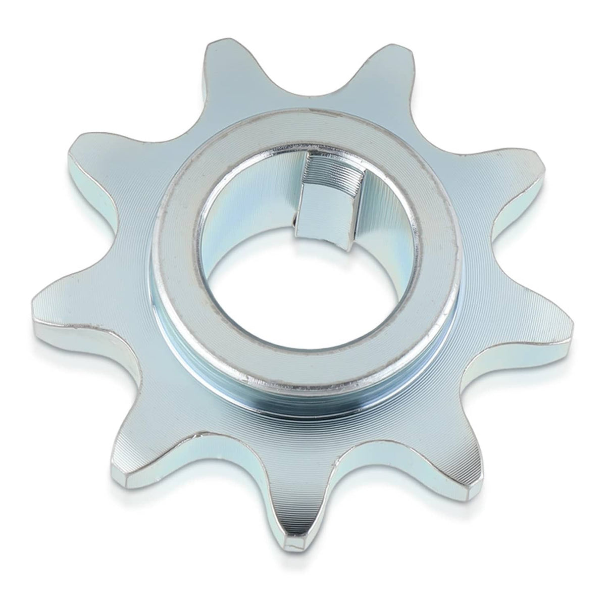 9-tooth jackshaft sprocket, silver steel, 5/8 in bore, 41/420 chain