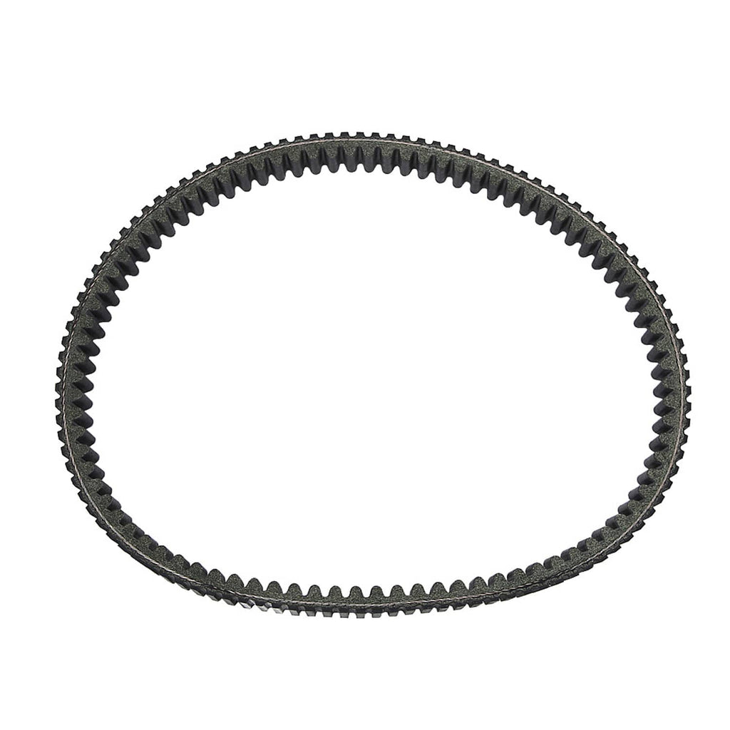 Black toothed drive belt ring with fine texture along the outer edge