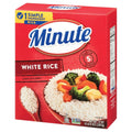 Instant white rice package, ready in minutes, light and fluffy rice blend in a box