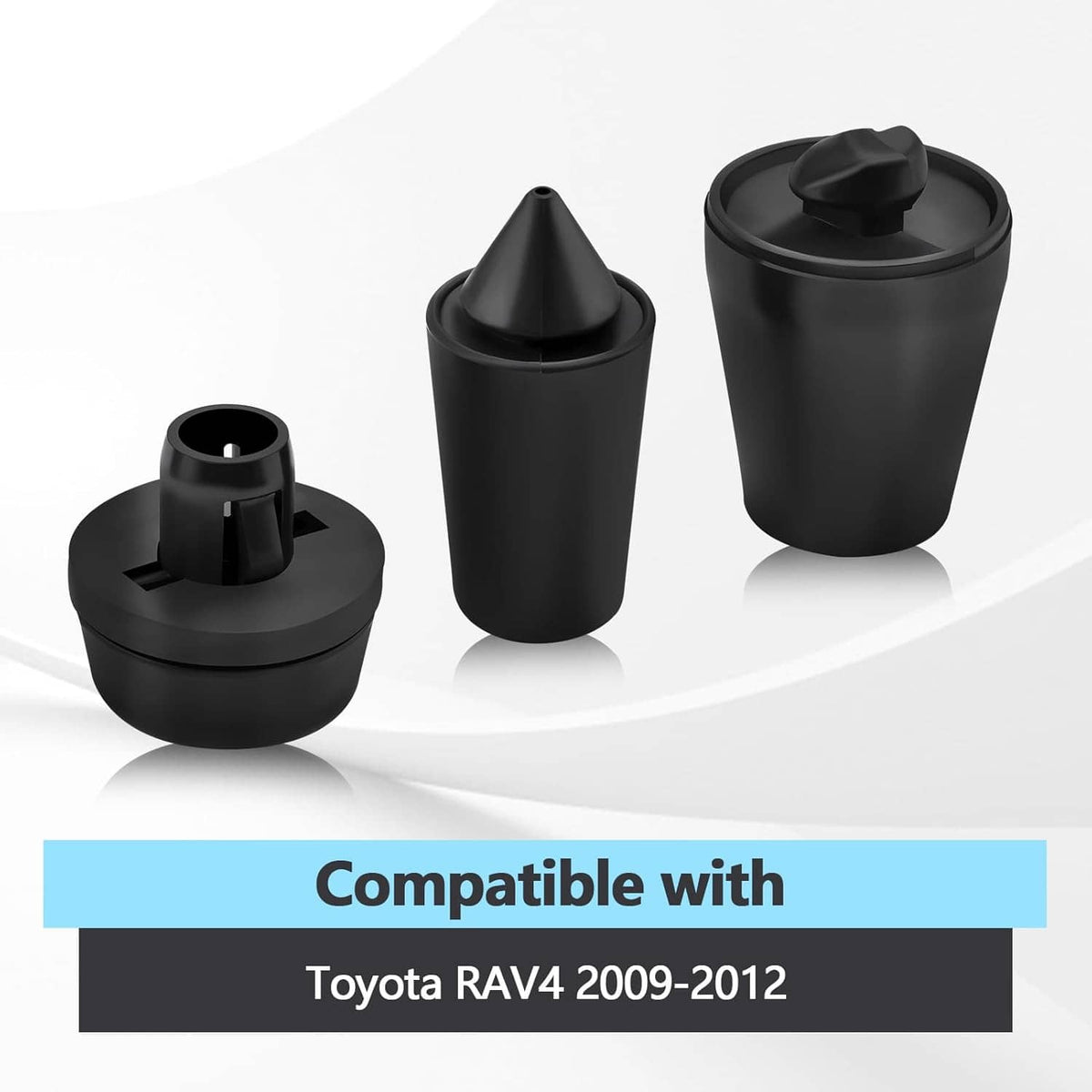 Black rubber door stop cushions set with 3 cone-top pieces