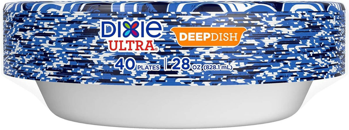 Dixie Ultra Deepdish 40 plates package wrap band with blue camo pattern