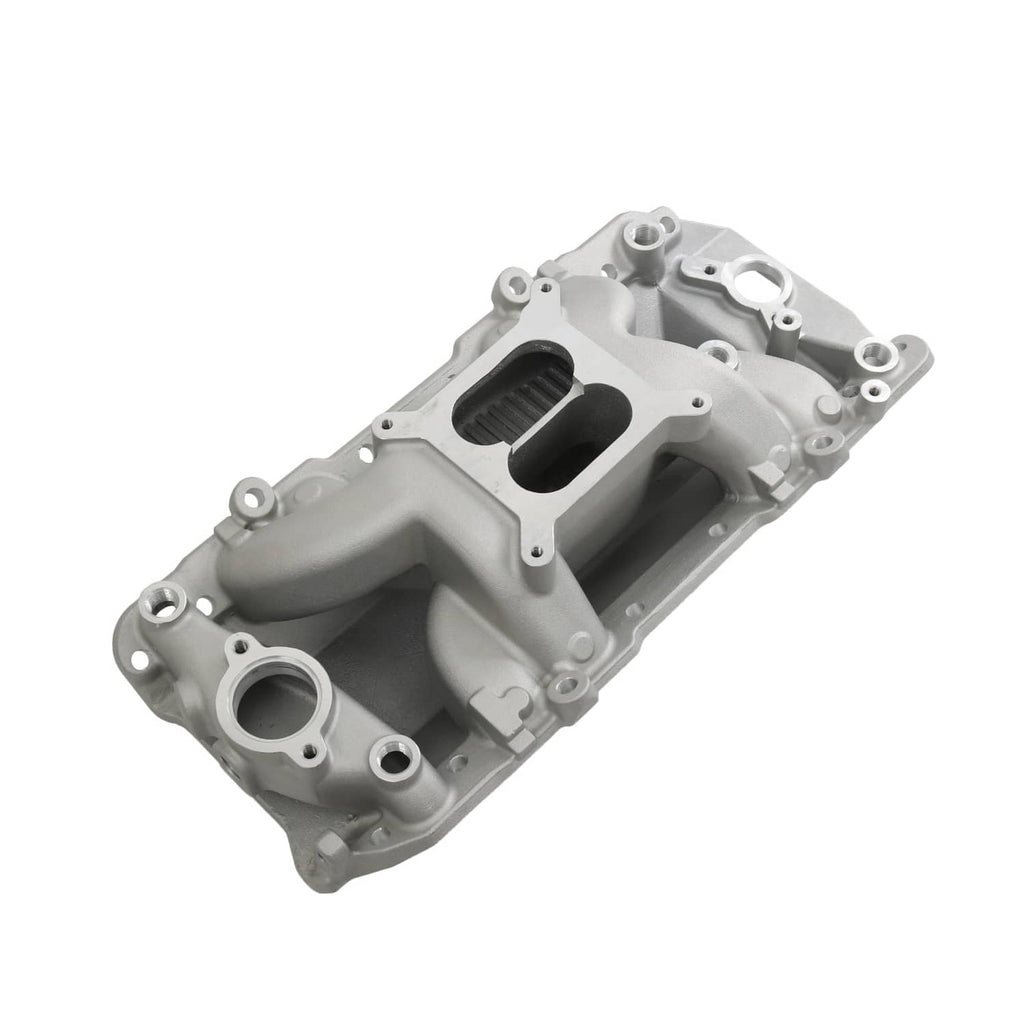 Dual plane intake manifold with two intake passages and integrated gasket surface