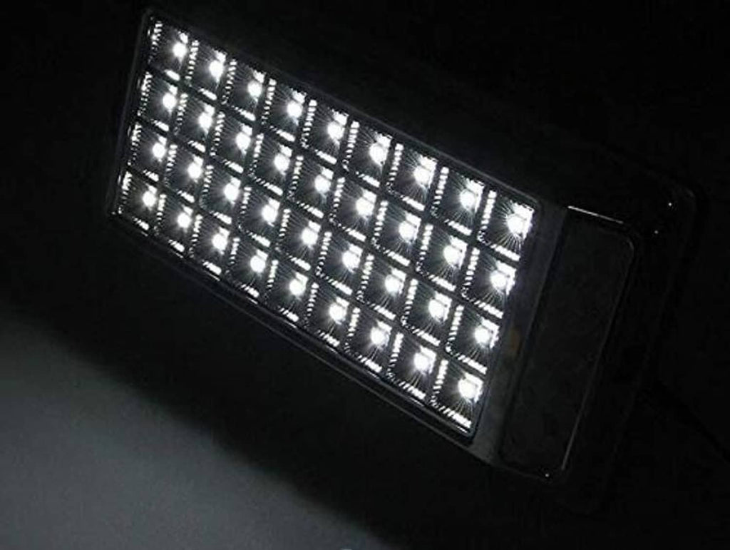 Illuminated rectangular LED interior light with bright white LED array behind clear cover