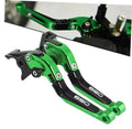 Green and black motorcycle brake/clutch lever set with 650-style branding