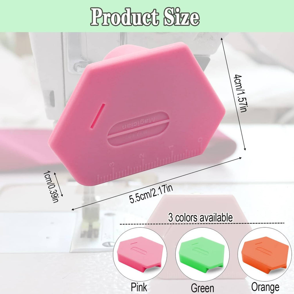 Multicolor magnetic seam guide blocks with size and spacing markings