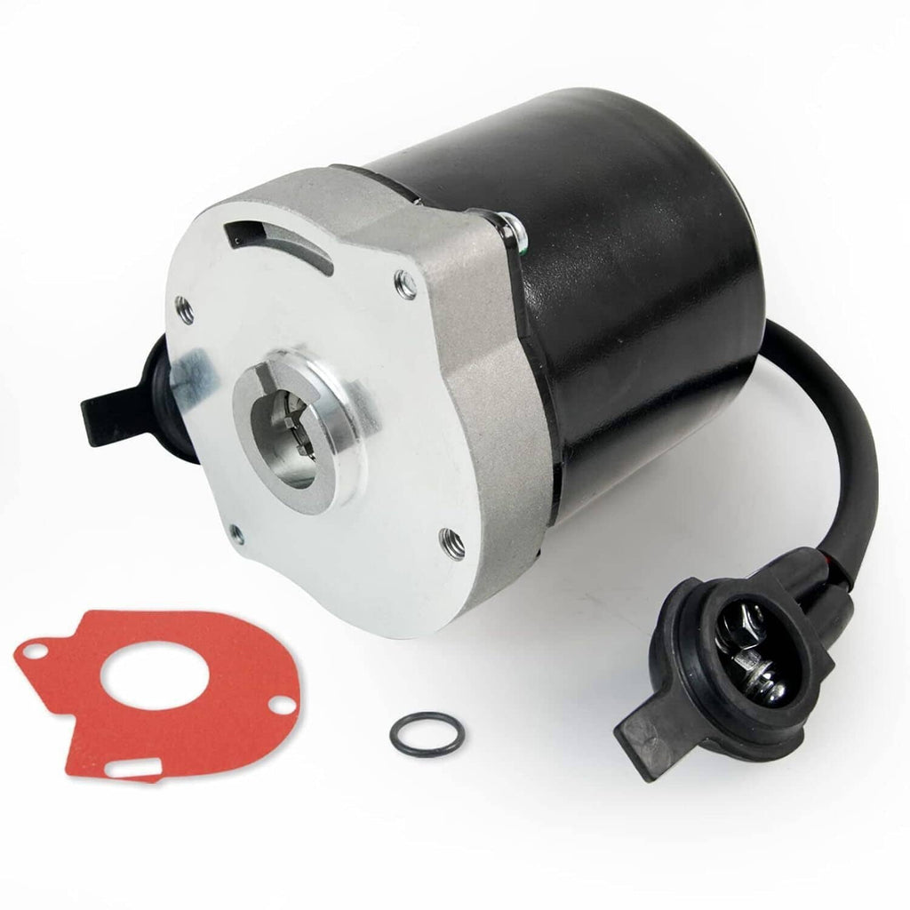 ABS brake booster pump motor assembly with silver end plate, black cylinder, and gasket