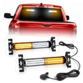 Emergency strobe light bar kit with amber and white LED modules, brackets and wiring