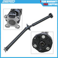 Rear drive shaft assembly yoke flange with center bearing and mounting holes