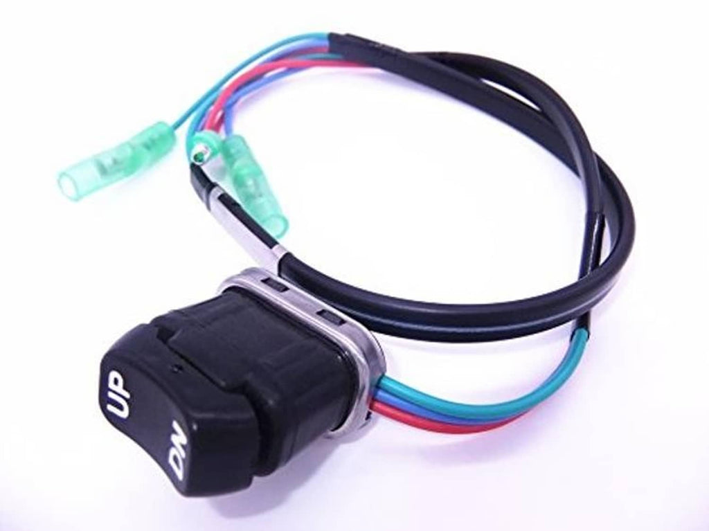 Outboard trim and tilt switch wiring harness with black switch and green connectors