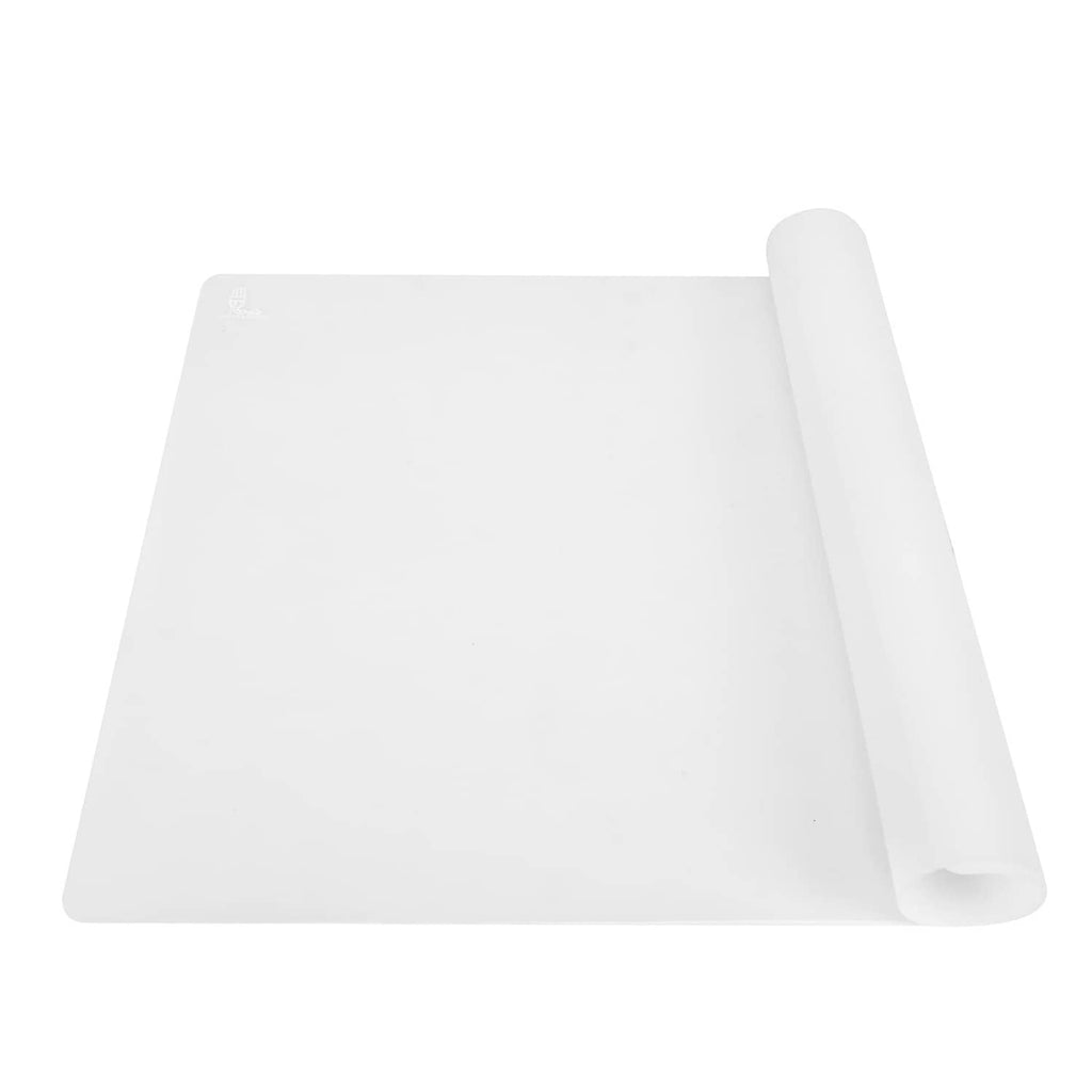 White translucent silicone counter mat with rolled edge, large size sheet