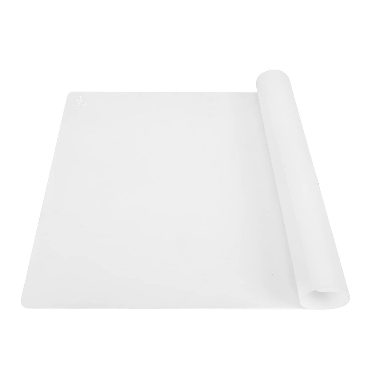 White translucent silicone counter mat with rolled edge, large size sheet