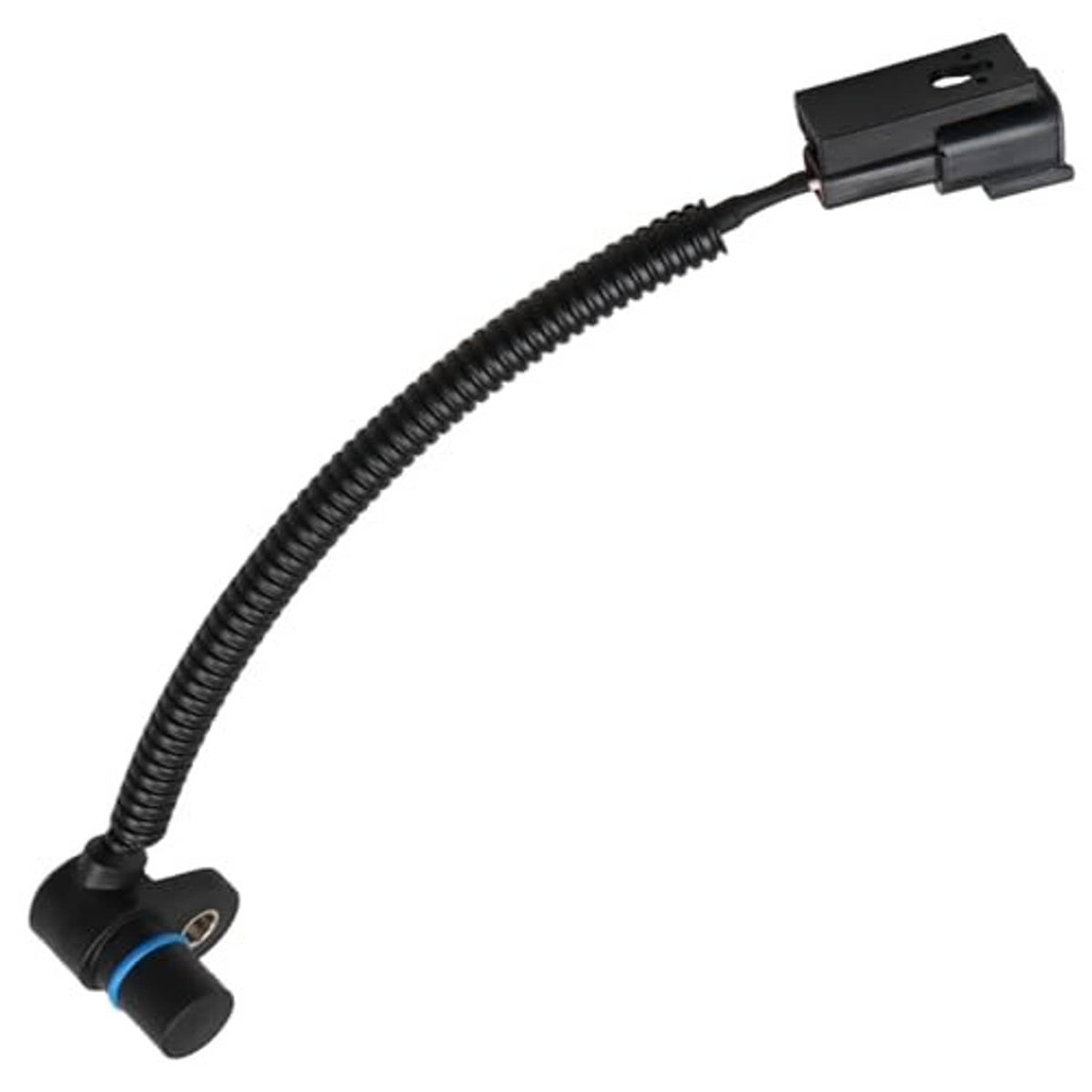 Crankshaft position sensor with black cable and blue-ring end connector