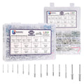 Aluminum pop rivet assortment kit with 560 silver rivets in clear storage box