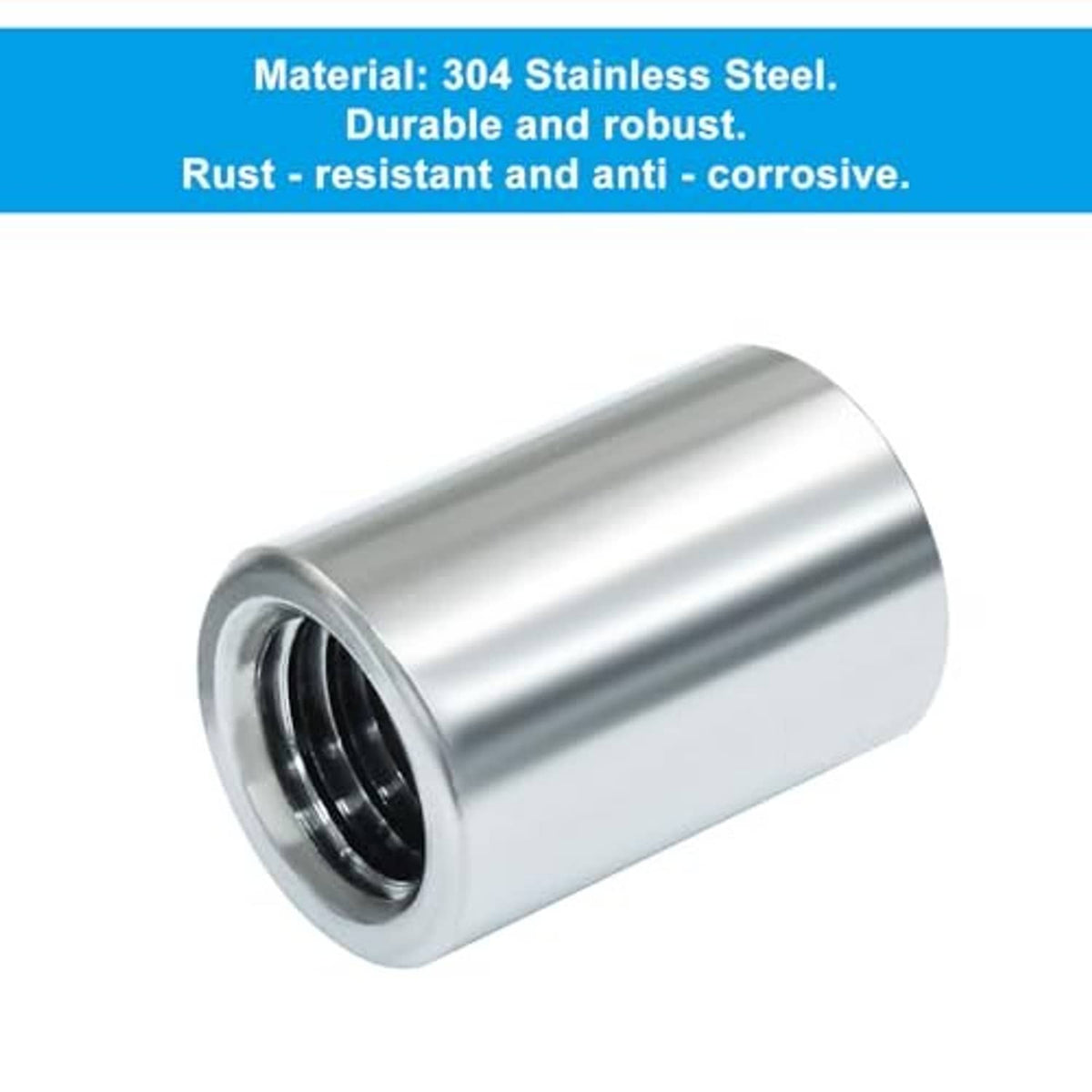 304 stainless steel cylindrical sleeve nut with internal threaded opening